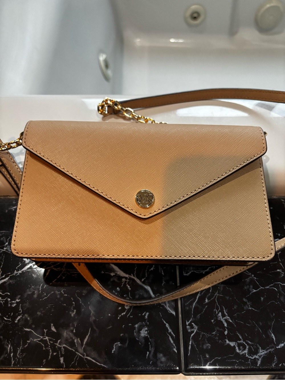 Michael Kors Small Saffiano Leather Envelope Crossbody Bag